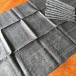 10 serviettes damassé de lin ardoise