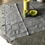 carré de lin vert de gris