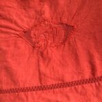 drap en lin orange brûlé