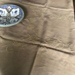 nappe en lin brodée tabac blond