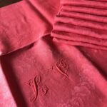 11 serviettes de table damassé sanguine