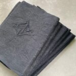 6 serviettes damassé ardoise