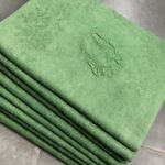 8 serviettes damassé vert prairie